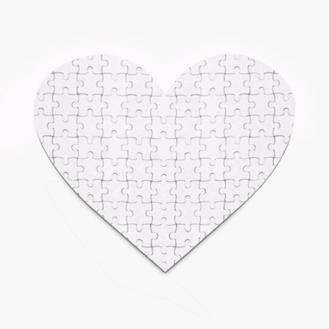 Karton Puzzle Herzform Weiß