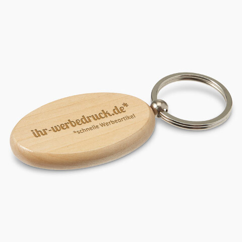 Schlüsselanhänger rund aus Holz mit Personalisierung